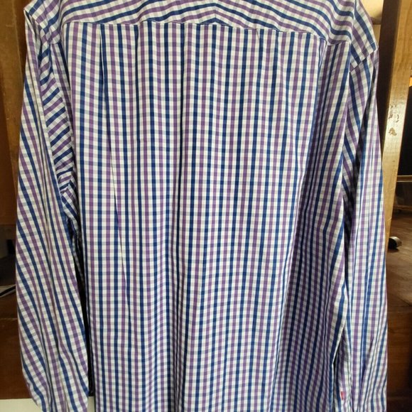 J McLaughlin Mens Collis Classic Fit Shirt Large Purple Blue Denver Luxury Work - Picture 4 of 5